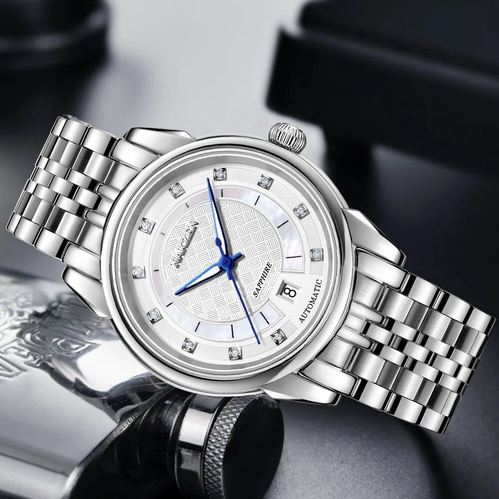 Men Automatic NH35 Movement Mechanical Watch Mens Luminous Waterproof Diamond Classic Wrist Watches Reloj Hombre 6033