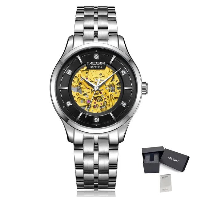Luxury Men Watches Waterproof Automatic Mechanical Watch Stainless Steel Sapphire Gold Business WristWatch Reloj Hombre 62058