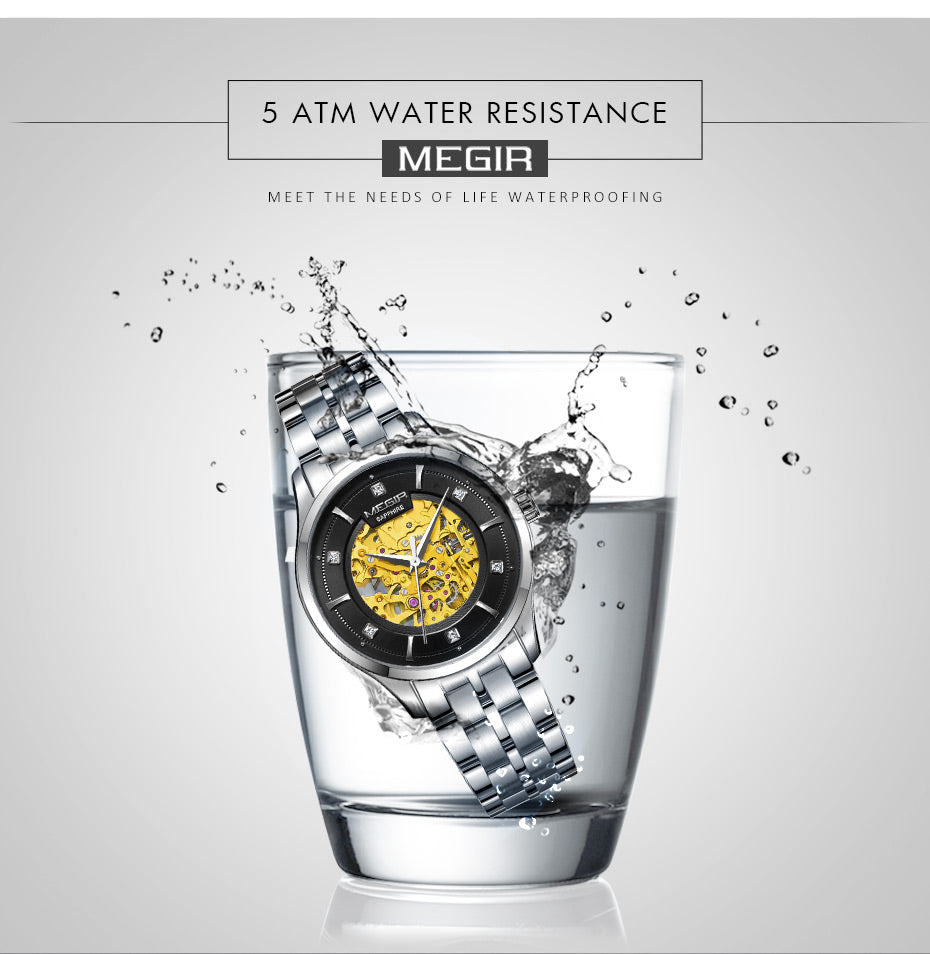 Luxury Men Watches Waterproof Automatic Mechanical Watch Stainless Steel Sapphire Gold Business WristWatch Reloj Hombre 62058