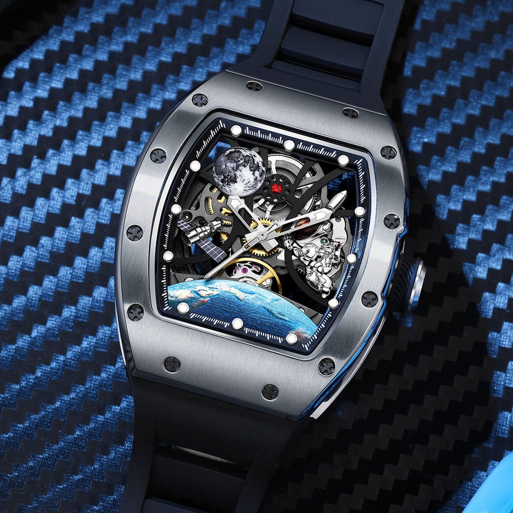 MEGIR Skeleton Dial Automatic Mechanical Movement Men Watch Fashion Sport Wristwatches Waterproof Man Clock Reloj Hombre 9190-14-5