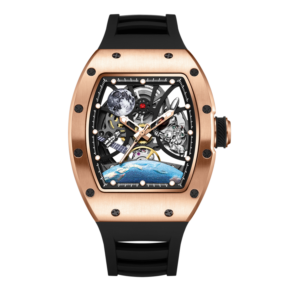 MEGIR Skeleton Dial Automatic Mechanical Movement Men Watch Fashion Sport Wristwatches Waterproof Man Clock Reloj Hombre 9190-14-8