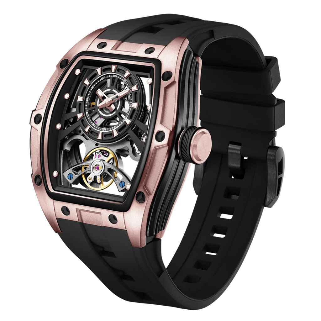 Fashion Automatic Mechanical Watches for Men Waterproof Skeleton Dial Stainless Steel Case Male Wristwatch Clock 9198-6