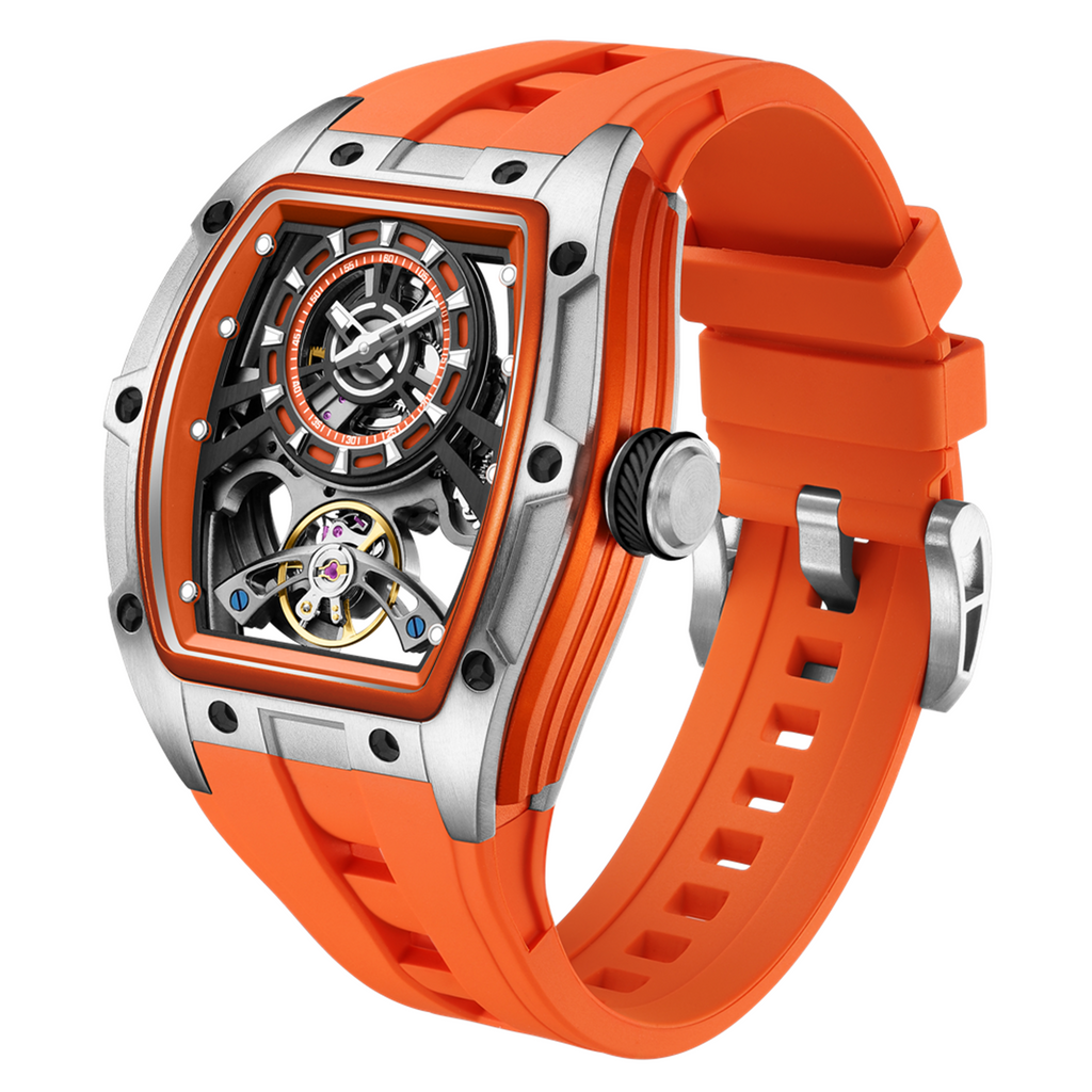 Fashion Automatic Mechanical Watches for Men Waterproof Skeleton Dial Stainless Steel Case Male Wristwatch Clock 9198-6
