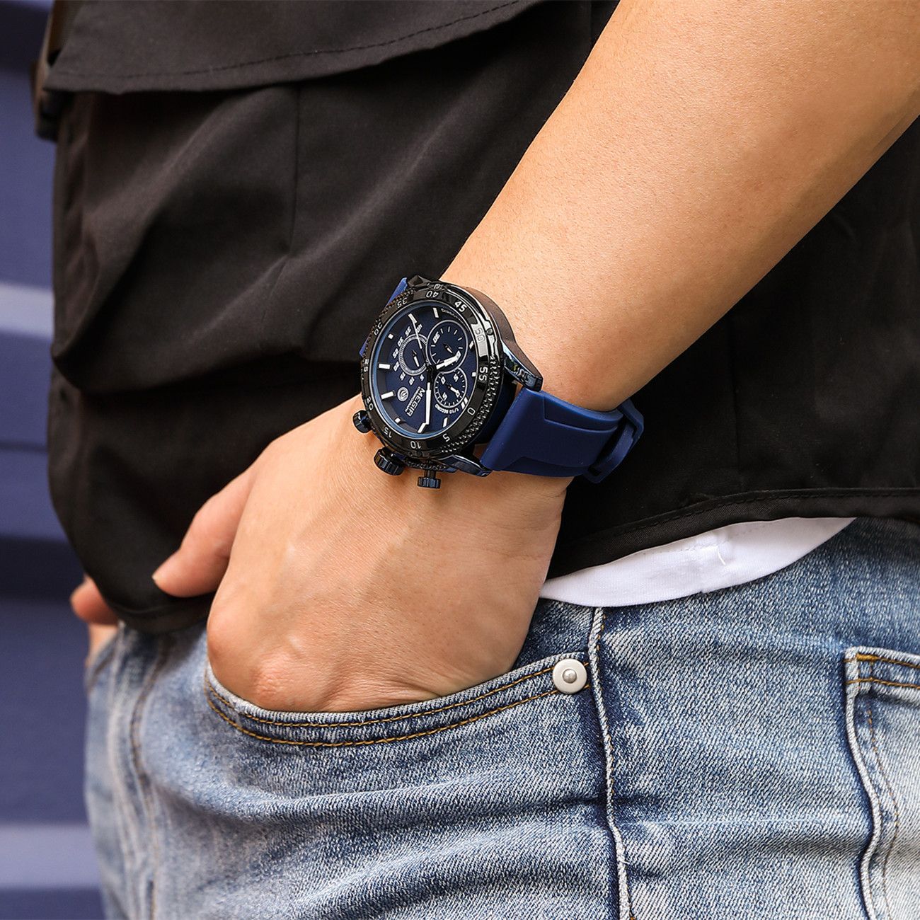 MEGIR Men's Watches Luxury Military Sport Wristwatches Waterproof Luminous Silicone Strap Quartz Chronograph Reloj Hombre 2211-5