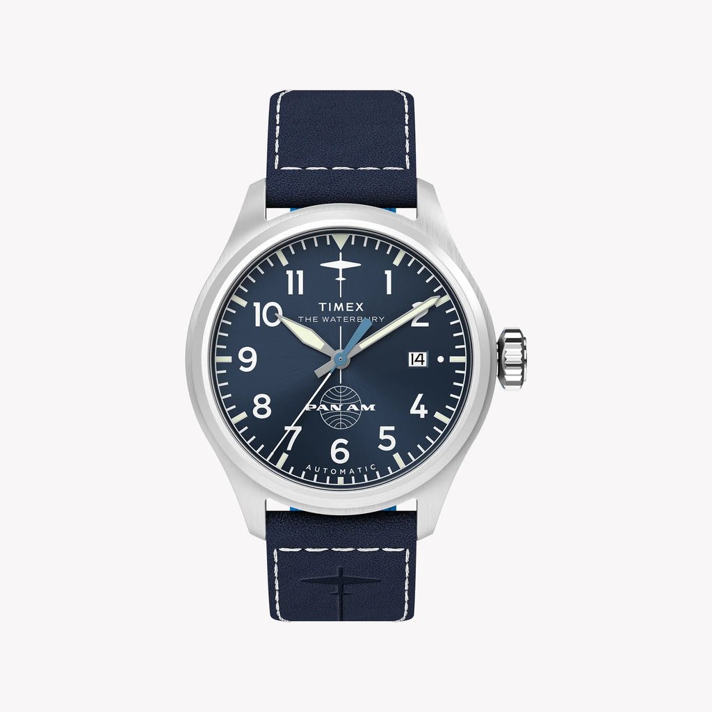 Waterbury ACE Pan Am S/E Automatic Blue Dial Blue Leather Strap Watch | TW2Y38800