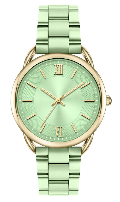 Bisley Womens Gold Watch Mint Metal Bracelet Watch Three Hand Analog Watch